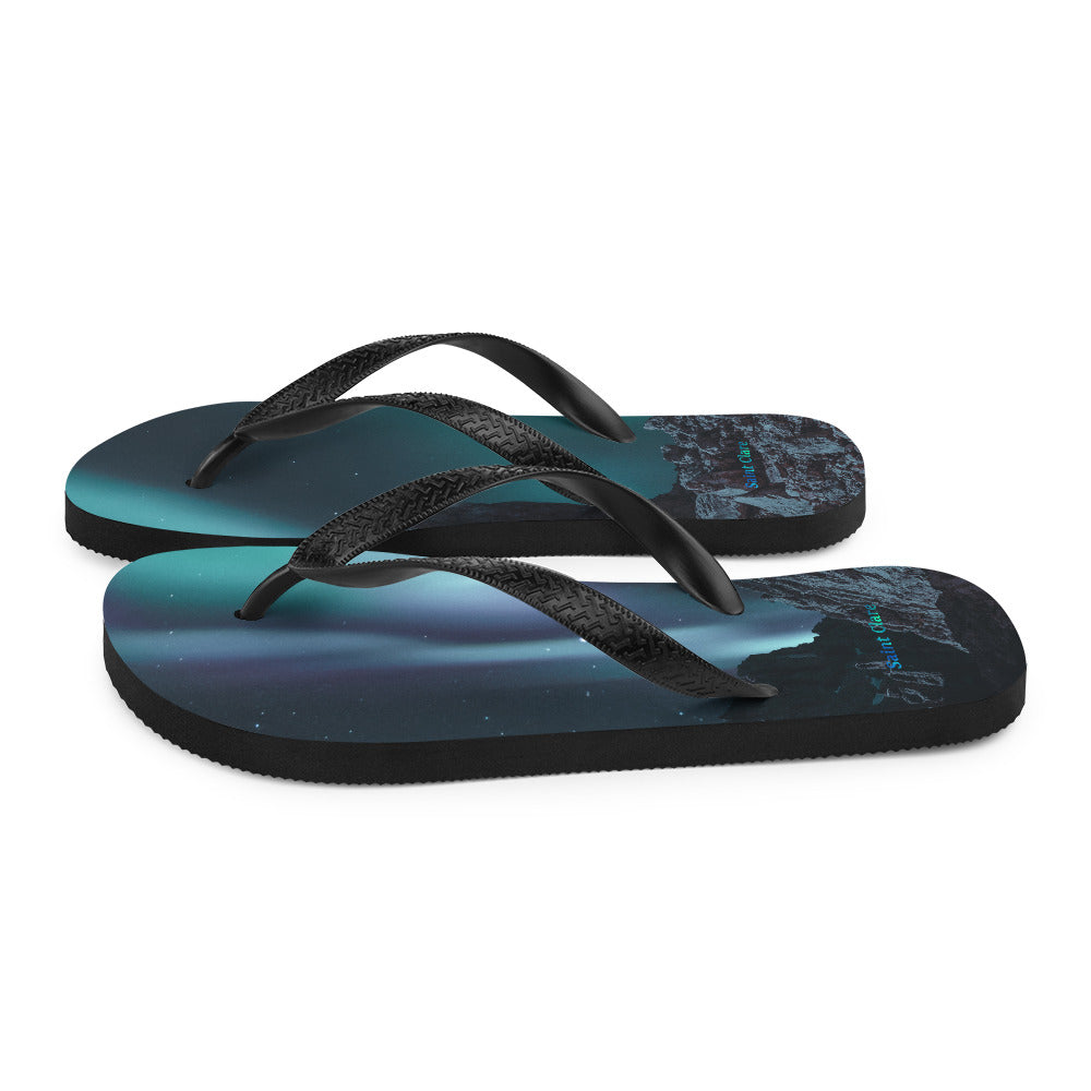 Northern Lights Flip-Flops